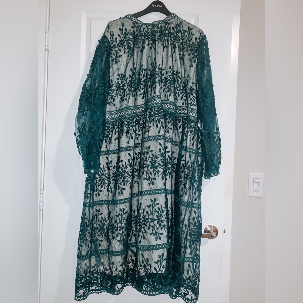 5X Ivy City Co Sicily Dress in Emerald Green | Lace Midi